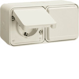Berker 47753542 Steckd. Schuko 2f. waag. Klappd. Ber.schutz. Schraubkl.. 4 Einf.. W.1. pw.