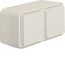 Berker 47843512 Steckdose Schuko 2fach waagerecht mit Klappdeckel 2 Schieber W.1. polarweiß