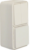 Berker 47903512 Kombination Serienschalter/Steckdose Schuko mit Klappdeckel AP W.1 polarweiß