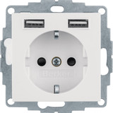 Berker 48031909 Steckdose Schuko/USB A-A. S.1/B.x. polarweiß matt