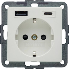 Berker 48141909 Steckdose SCHUKO/USB AC 20W PD S1 pw mt