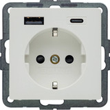 Berker 48146089 Steckd. SCHUKO/USB AC 20W PD Qx pw samt