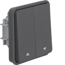 Berker 50553525 Jalousie-Serientaster-Einsatz mit Wippe 2fach. Aufdruck Pfeil W.1. grau LT