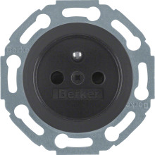 Berker 67687901 Steckdose mit Schutzkontaktstift u. erh.BS 1930/Glas/Palazzo schwarz. glänzend
