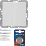 Berker 85656229 KNX-Funk Wandsender 2fach flach quicklink Q.x polarweiß. samt