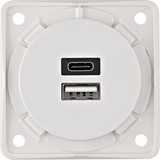 Berker 926202509 USB Ladesteckdose 230 V. 2fach. 3A. A+C. Integro. polarweiß matt