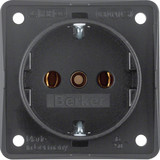 Berker 941852505 Steckdose Schuko. mit Schraubklemmen. Integro Modul-Einsätze. anthrazit m.