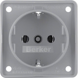 Berker 941852506 Steckdose Schuko. mit Schraubklemmen. Integro Modul-Einsätze. grau matt