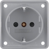 Berker 941952506 Steckdose Schuko. erh. Ber.schutz. Schraubkl.. Integro Modul-Einsätze. grau m.