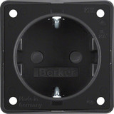 Berker 947792503 Steckdose Schuko. erh. Ber.schutz. Steckkl.. Integro Modul-Einsätze. schw. m.