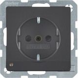 Berker MAN0204423 Steckdose Schuko mit LED-Orientierungslicht u. erh .BS Q.x tiefschwarz matt