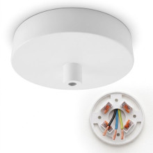 Bioledex Decken Baldachin 100x20mm für Hängeleuchte mit WAGO-Halterungen, Weiß