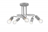 Bioledex Deckenlampe im Industrie-Design 5x E27 silber Metall