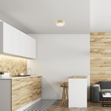 Bioledex runde Deckenleuchte 27cm E27 Kiefer Holz, Glas