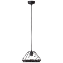 Brilliant Tory Pendelleuchte, 1-flammig E27 Schwarz Matt Rattan 99264/06