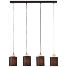 Brilliant Vonnie Pendelleuchte, 4-flammig E27 Schwarz Holz Made in Europe, FSC 99413/76