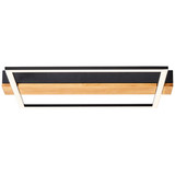 Brilliant Loneos LED Deckenleuchte 45x40cm 24W Warmweiß Schwarz Holz FSC G99746/76