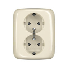 Busch-Jaeger Schuko Doppelsteckdose volle Abdeckung 202 EUJ-212 2TKA00003895 202 EUJ-212