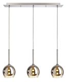 Deko-Light Pendelleuchte Bunda, G9, 3x max. 28W, Glas, silber, Chrom 342115