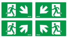 Dotlux 5412 Erweitertes Piktogrammset Pfeil Diagonal (4 Stück) für LED-Notleuchte EXIT (Artikel 5406)