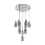 EGLO 39506 SIRACUSA Hängeleuchte schwarz-transparent 10xE27