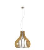 Eglo 61916 TINDORI E27 Hängeleuchte Ø380mm Nickel-Matt Ahorn