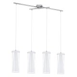 Eglo Hängeleuchte Pinto E27 H:110cm Chrom und Glas schwenkbar