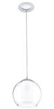 Eglo 92761 Bolsano Hängeleuchte E27 Stahl chrom weiss klar