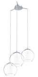 Eglo 92762 Bolsano Hängeleuchte 3xE27 Stahl chrom weiss klar