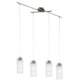 Eglo 93543 Olvero LED Hängeleuchte 4x7W Stahl nickel-matt weiss klar