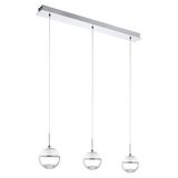 Eglo 93784 Montefio 1 LED Hängeleuchte 3x5W Stahl chrom weiss klar