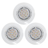 Eglo 94406 Peneto LED Einbauleuchte 3x5W Stahl weiss