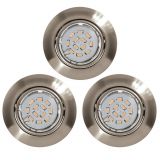 Eglo 94408 Peneto LED Einbauleuchte 3x5W Stahl nickel-matt