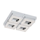 Eglo 95657 Fradelo LED Deckenleuchte eckig 4x4W Stahl Chrom