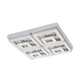 Eglo 95661 Fradelo LED Deckenleuchte Pyramide 4fach 48W Stahl Chrom