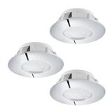 Eglo 95822 Pineda LED Einbauleuchte 3x6W Ø7,8cm Chrom IP44