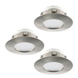 Eglo 95823 Pineda LED Einbauleuchte 3x6W Ø7,8cm Nickel IP44