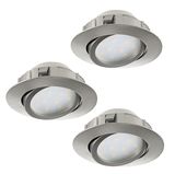 Eglo 95853 Pineda LED Einbauleuchte 3x6W schwenkbar Ø8,4cm Nickel