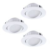 Eglo 95857 Pineda LED Einbauleuchte 3x6W schwenkbar Ø8,4cm Weiss