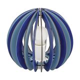 Eglo 95951 Fabella Tischleuchte E27 Holz Blau-Dunkelblau