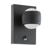 Eglo 96021 SESIMBA 1 LED Außen-Wand-/Deckenleuchte 2x3,7W Sensor Schwarz Warmweiss IP44