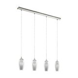 Eglo 96344 Farsala Hängeleuchte 4X2,5W nickel schwarz transparent klar
