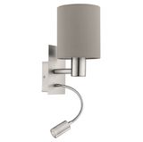 Eglo 96478 Pasteri LED + E27 Wandleuchte nickel taupe