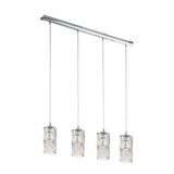 Eglo 96929 Estevau Hängeleuchte 4XE27 chrom schwarz transparent