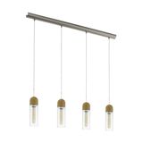 Eglo 96945 Zacharo 1 Hängeleuchte 4X4W nickel braun klar