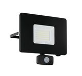 Eglo 97463 FAEDO 3 LED Außen-Wand-/Deckenleuchte 53W Sensor Schwarz Tageslichtweiss IP44