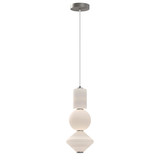 Elstead Bijou LED Pendelleuchte Nickel gebürstet Opal matt
