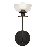 Elstead Sylvia Wandleuchte E14 Mattes Schwarz Glas klar