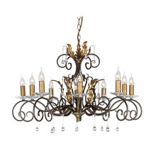 Elstead Amarilli Kronleuchter E14 10-fach Bronze-Goldfarbe, Made in UK