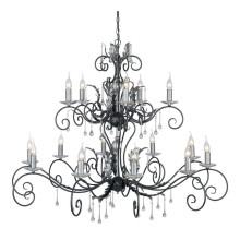Elstead Amarilli Kronleuchter E14 15-fach Schwarz-Silber, Made in UK